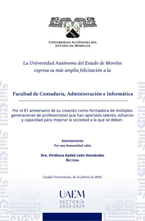 Felicitación Rectoría | Facultad de Contaduría, Administración e Informática