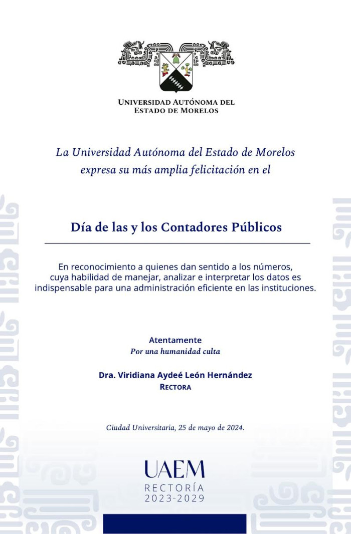 Felicitación Rectoría | Día de las y los Contadores Públicos