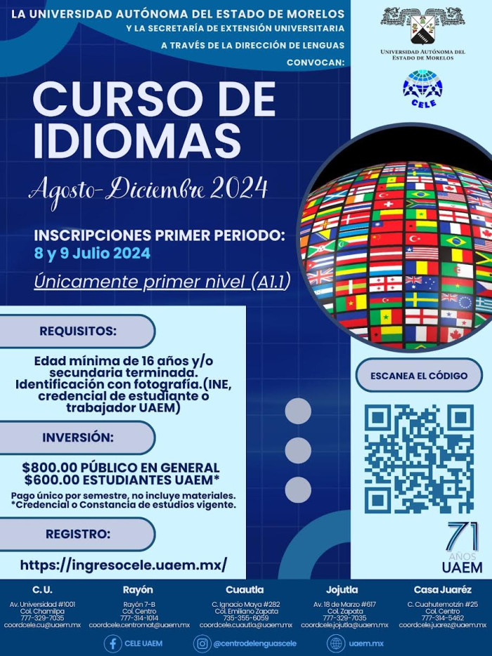 Curso de idiomas agosto - diciembre 2024