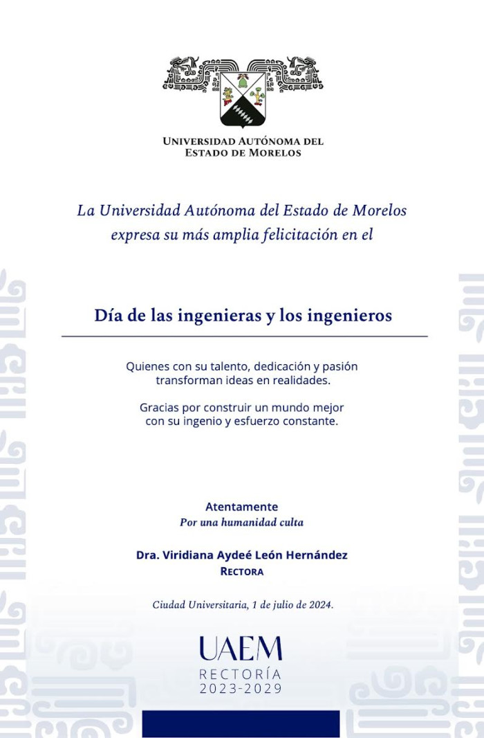 Felicitación Rectoría | Día de las ingenieras y los ingenieros