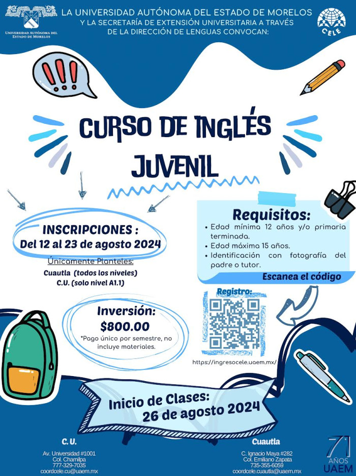Curso de inglés juvenil 2024