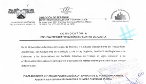 Concurso de méritos Interno
