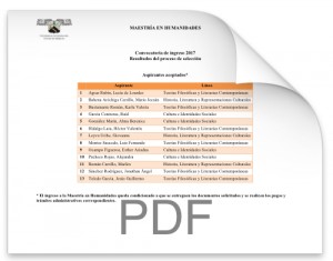 Resultados de la Maestría en Humanidades 2017