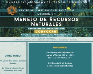 Convocatoria Maestría en Manejo de Recursos Naturales