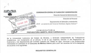 Preparatoria Abierta, SEAD Cuernavaca: Concurso de Méritos Interno
