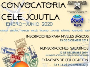 Convocatoria CELE Jojutla Enero-Junio  2020