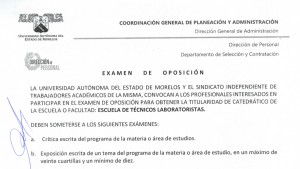 Examen de Oposición - Escuela de Técnicos Laboratoristas