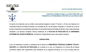 Proceso de Elección de Consejeros Técnicos Alumnos de la Facultad de Psicología 2021