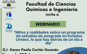 Webinario: "Mitos y realidades sobre un programa de estudios de posgrado en Estados Unidos, lo que hay detrás de un día a día"