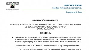 Proceso de registro de solicitudes para estudiantes del programa de Beca Jóvenes Escribiendo el Futuro enero-julio 2022