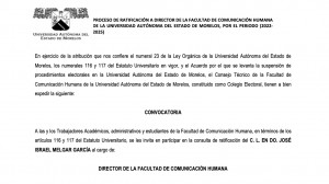 Proceso de Ratificación a Director de la Facultad de Comunicación Humana 2022-2025