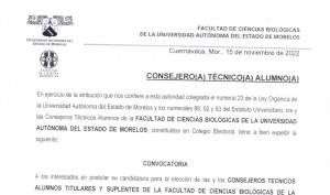 Elección a Consejero(a) Técnico(a) Alumno(a) | Facultad de Ciencias Biológicas 2022