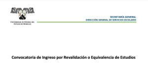 Revalidación o equivalencia de estudios Periodo enero 2024