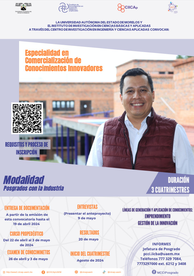 Especialidad en Comercialización de Conocimientos Innovadores | Periodo Agosto 2024