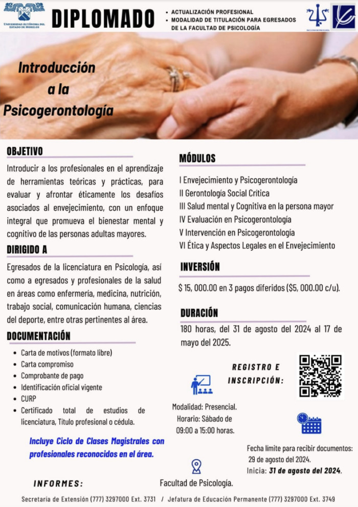 Diplomado en Psicogerontología