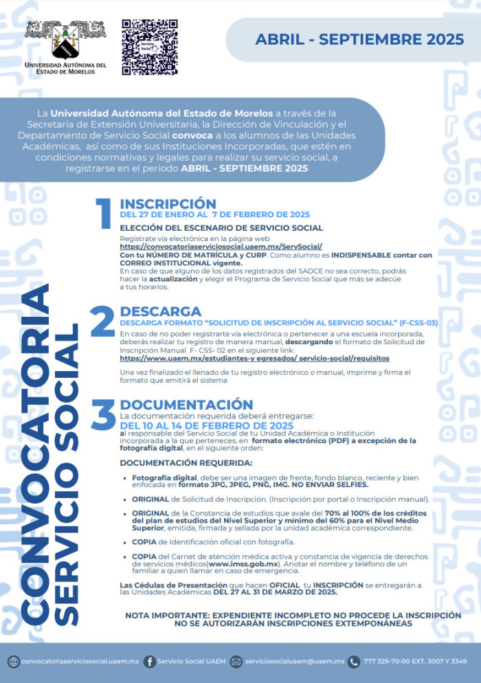 Convocatoria de Servicio Social 2025