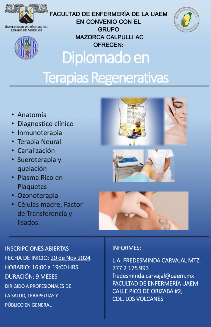 Convocatoria: Diplomado en Terapias Regenerativas