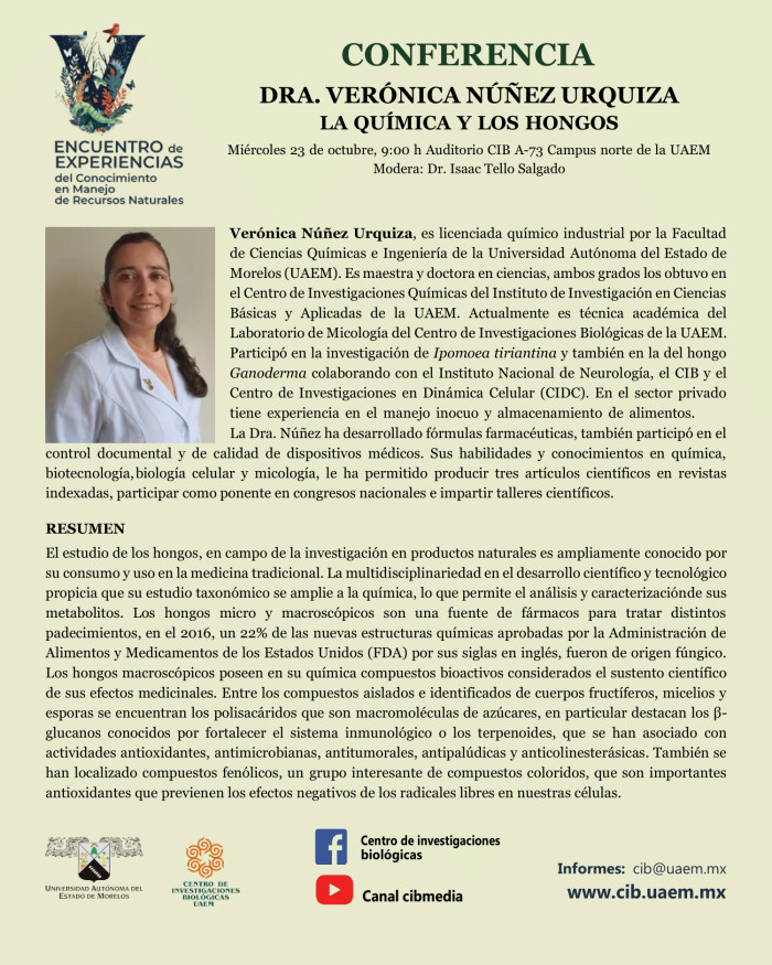 Conferencia: La Química y los Hongos