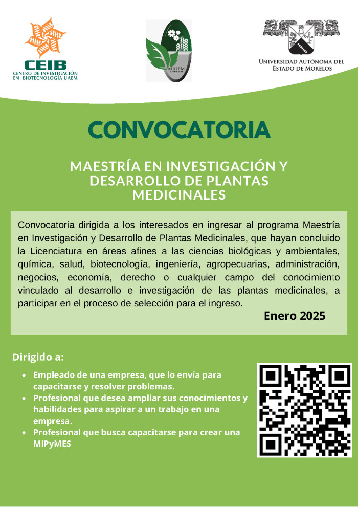 Maestría en Investigación y Desarrollo de Plantas Medicinales - Ingreso Agosto 2024