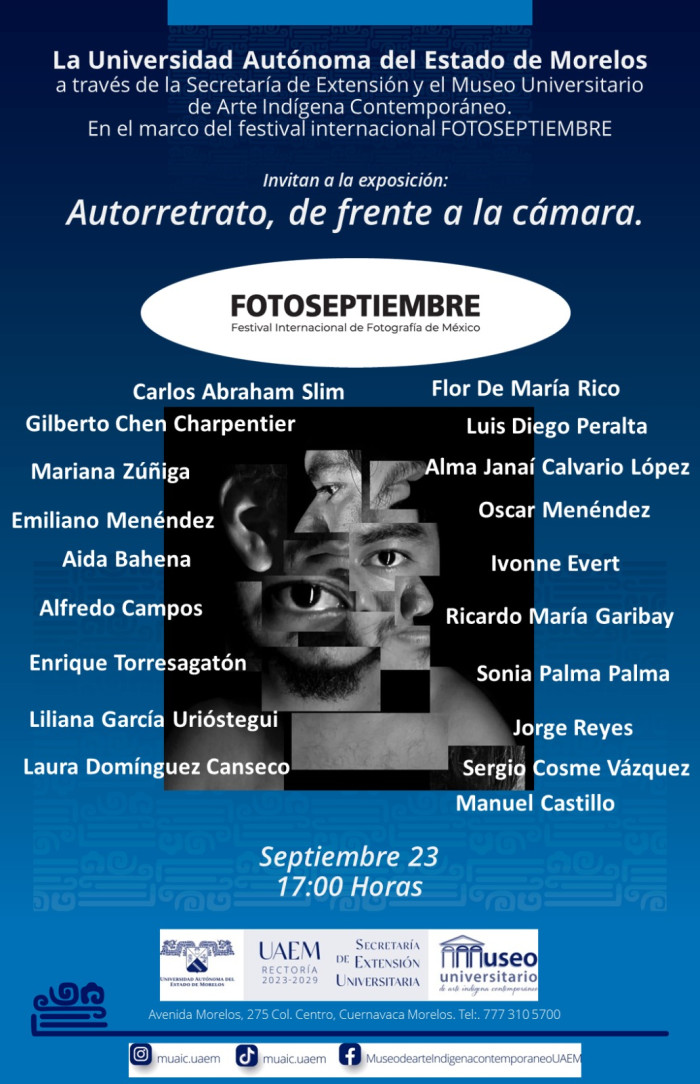 Exposición: Autorretrato, de frente a la cámara.