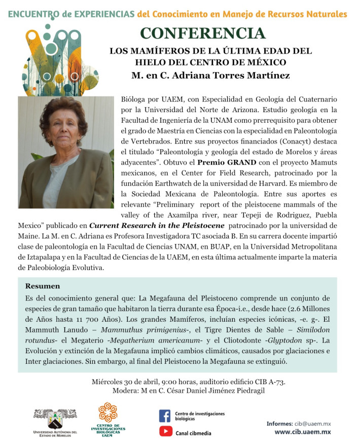 "Los mamíferos de la ultima edad de hielo del centro de México"