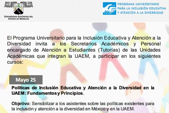 Curso de Políticas de Inclusión Educativa y Atención a la Diversidad en la UAEM: Fundamentos y Principios