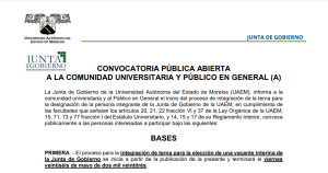 CONVOCATORIA PÚBLICA ABIERTA A LA COMUNIDAD UNIVERSITARIA Y PÚBLICO EN GENERAL (A)