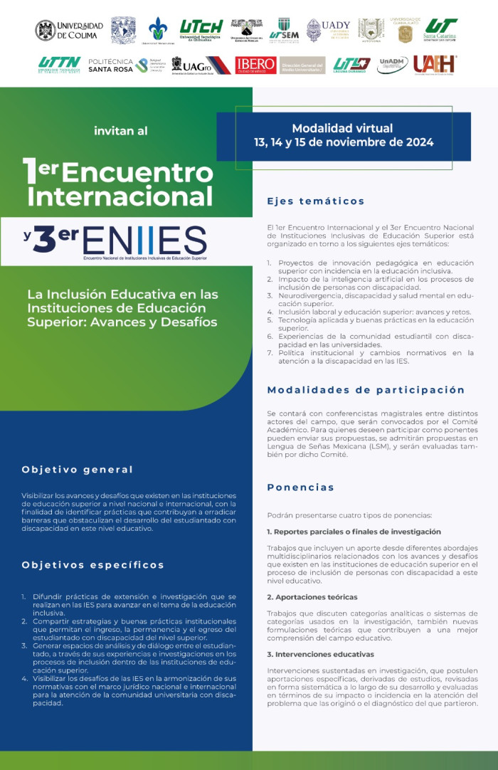1er Encuentro Internacional y 3er ENIIES | Noviembre 2024