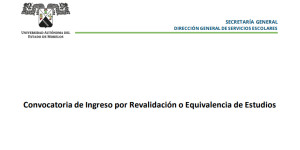 Revalidación o Equivalencia de Estudios Periodo Sep-Dic 2023
