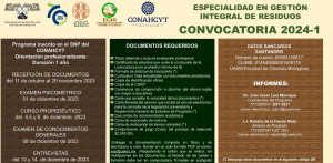 Convocatoria | Especialidad en Gestión Integral de Residuos