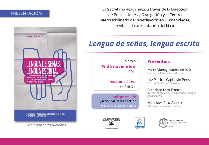 Presentación del libro: Lengua de señas, lengua escrita: la perspectiva bilingüe para las comunidades Sordas de México y Brasil