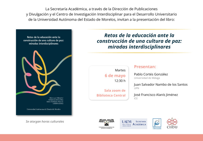 Presentación del libro: "Retos de la educación ante la construcción de una cultura de paz: miradas interdisciplinares"