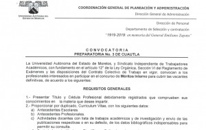 Convocatoria: Concurso de Méritos Interno Preparatoria No. 3