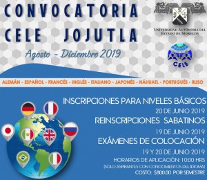 Convocatoria CELE Jojutla Agosto-Diciembre 2019