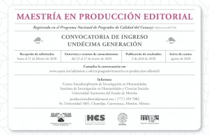 Maestría en Producción Editorial 11º Generación
