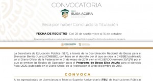 Beca por haber Concluido la Titulación  2020