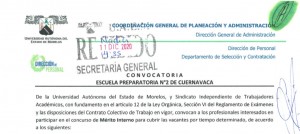 Concurso de Mérito Interno - Escuela Preparatoria Nº 2 de Cuernavaca