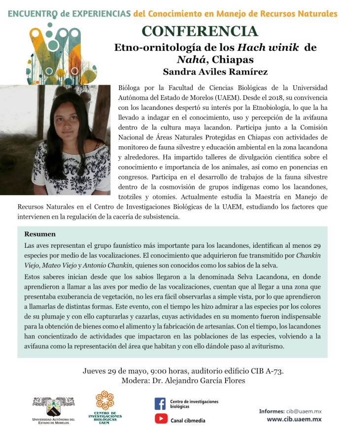 Conferencia: Etno-ornitología de los Hach winik de Nahá, Chiapas