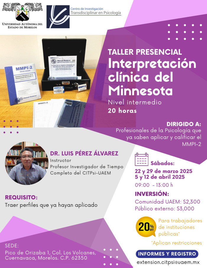 Taller Presencial "Interpretación Clínica del Minnesota", Nivel Intermedio