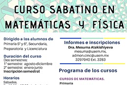Curso sabatino en matemáticas y física 2019