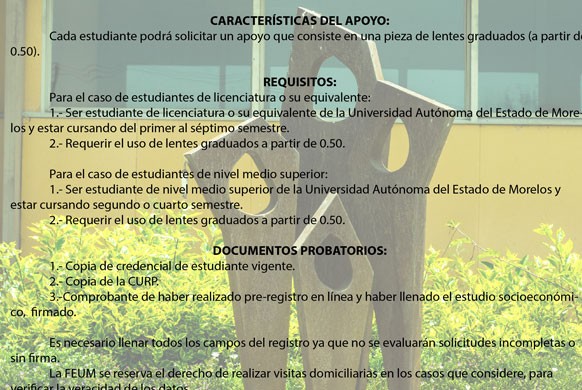 Apoyo para lentes
